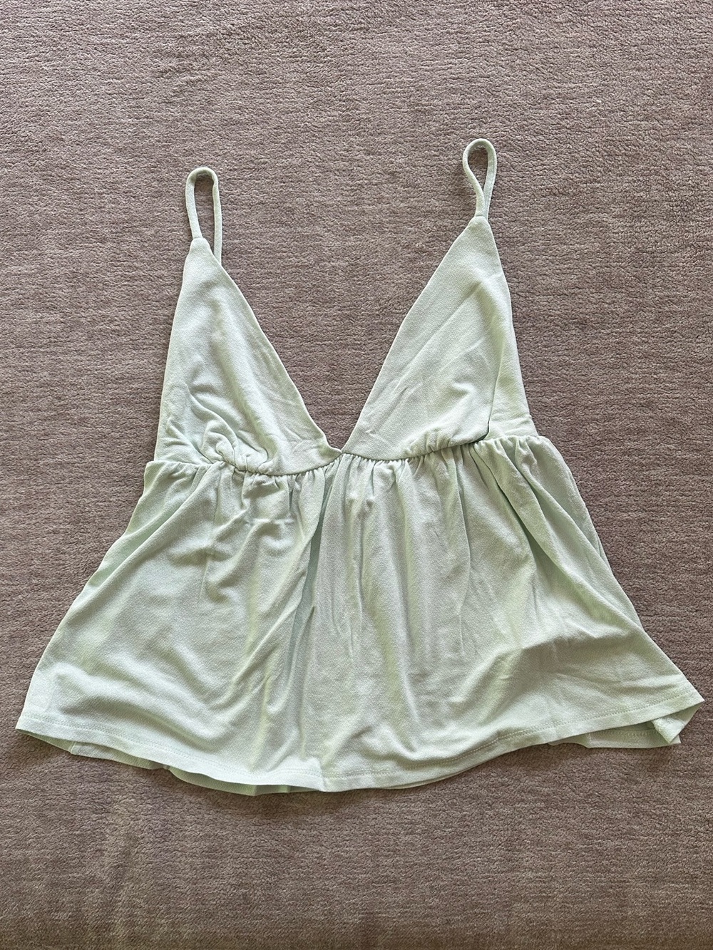 Kimchi Blue Pale Mint V-Neck Spaghetti Strap Babydoll Cami